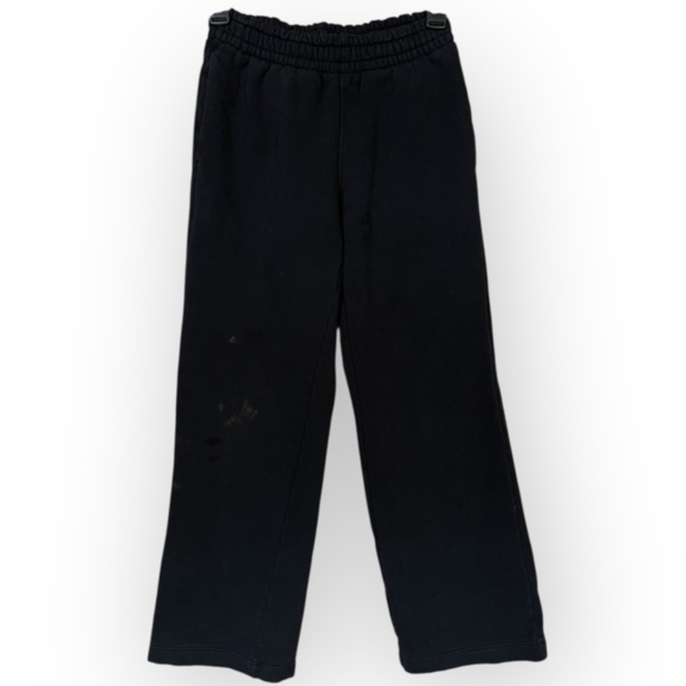 Athleta Girl Juniors Large 12 Black Wide Leg Pull On Jogger Pants Flawed